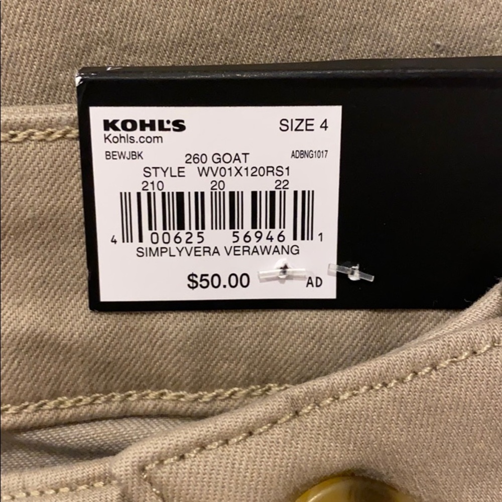 Crop Wide-Leg Tan Jeans w/ Side Pocket Buttons - Picture 5 of 11